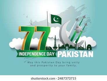 Happy independence day Pakistan. abstract vector illustration design