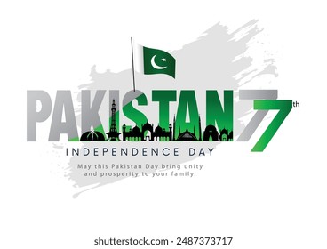 Feliz Día de la Independencia de Pakistán. Diseño abstracto de la Ilustración vectorial