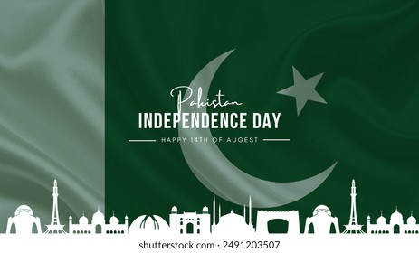 happy independence day Pakistan. abstract vector illustration. poster, banner ,badge, template design