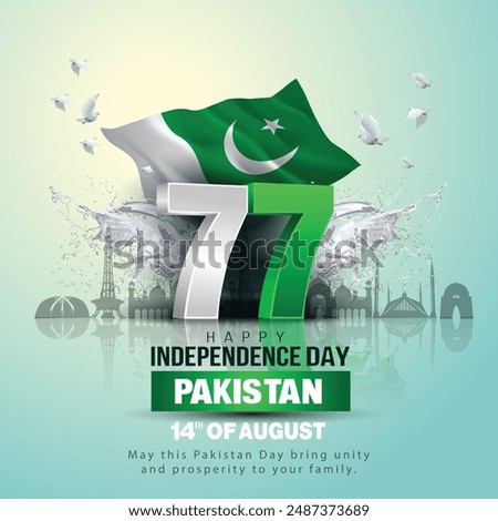 Happy independence day Pakistan. abstract vector illustration design