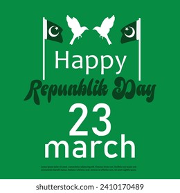 Happy independence day of Pakistan. Brush flag of Pakistan vector illustration. Flag of Pakistan, brush stroke background 