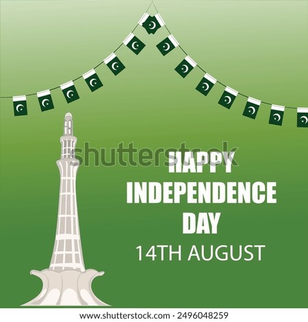 Happy Independence Day of Pakistan greetings post for social media