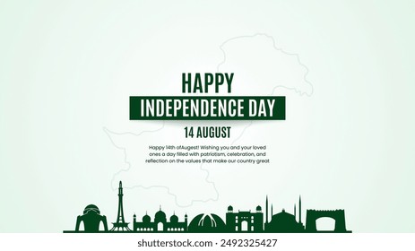 happy independence day pakistan vector illustrator 