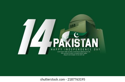 Happy independence day of Pakistan.14th august 75 year background