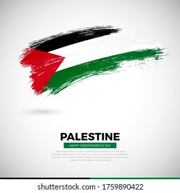 Happy independence day of Palestine country. Artistic grunge brush of Palestine flag illustration