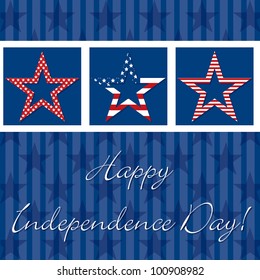 Happy independence Day patterned star card in vector format.