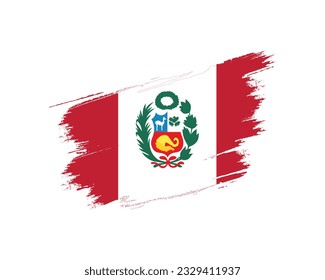 Happy Independence Day Peru, Peru Independence Day, Peru, Flag von Peru, 28. Juli, 28. Juli, National Day, Brush Flag, National Flag