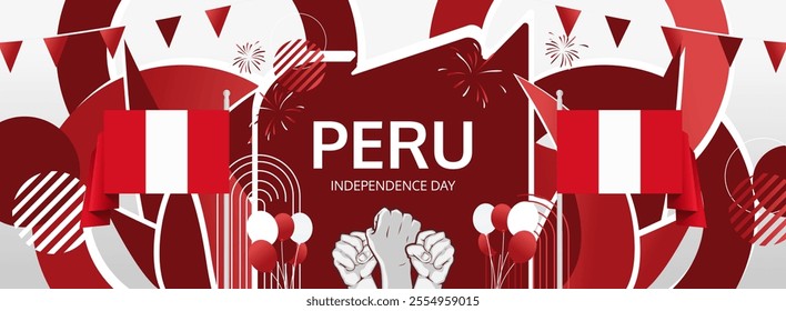 Happy independence day Peru in national day spirit concept. Creative abstract background concept to celebrate independence day Peru.