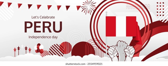 Happy independence day Peru in national day spirit concept. Creative abstract background concept to celebrate independence day Peru.