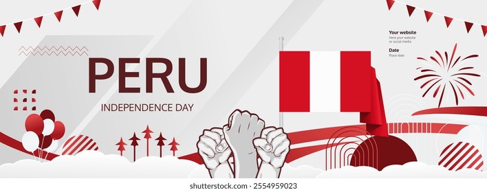 Happy independence day Peru in national day spirit concept. Creative abstract background concept to celebrate independence day Peru.