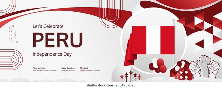 Happy independence day Peru in national day spirit concept. Creative abstract background concept to celebrate independence day Peru.