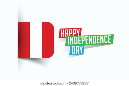 Happy Independence Day of Peru Vector illustration, national day poster, greeting template design, EPS Source File