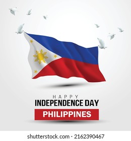 happy independence day Philippines greetings. vector illustration design.
