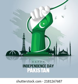 happy independence day Pkistan.14th August background. vector illustration design