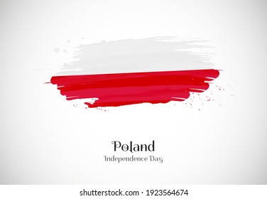 Happy independence day of Poland with creative brush flag background