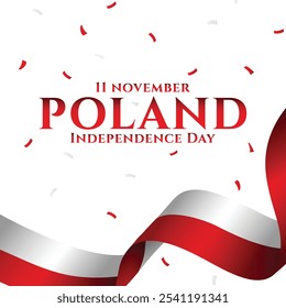 Happy Independence Day of Poland Post. Poland Independence day Typography Post Design. Flag of poland. Polish Independence day. Celebration, social media post, poster, flyer, vector illustration