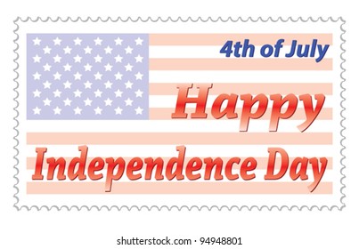 Happy Independence Day post stamp vector illustration