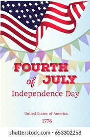 Happy Independence Day Poster, 4th of July. Vector illustration is.