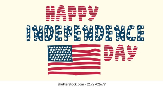 Happy Independence Day Print. Celebrate! Patriotic Lettering. T-shirt Design. USA Patriotic Text. Stars And Stripes Print.