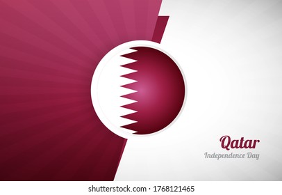 Happy independence day of Qatar greeting background. Abstract Qatar country flag illustration