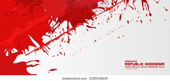 Happy Independence Day Republic Of Indonesia, 17 august. greeting card with red and white design