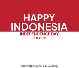 Happy independence day of the Republic Indonesia post with traditional games concept illustration. Indonesia independence day.