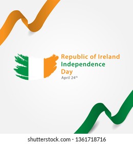 Happy Independence day Republic of Ireland, Ireland independence day template design. Vector Eps 10