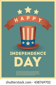 Happy Independence Day. Retro Poster