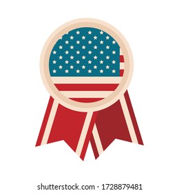 happy independence day, rosette american flag party celebration national vector illustration flat style icon