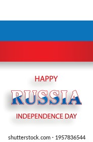 Happy Independence day of Russia card with red and blue paper cut style on color background for festive national’s anniversary of Russia, on the 12 of June