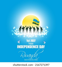 Happy Independence Day Rwanda Vector Illustration 