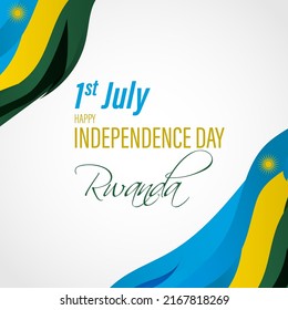 Happy Independence Day Rwanda Vector Illustration 