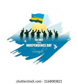 Happy Independence Day Rwanda Vector Illustration 