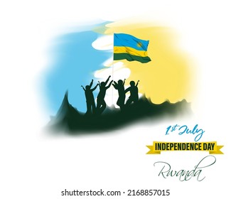 Happy Independence Day Rwanda Vector Illustration 