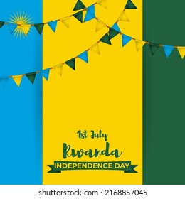 Happy Independence Day Rwanda Vector Illustration 