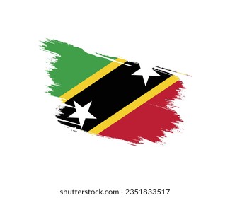 Happy Independence day, Saint Kitts and Nevis Independence day, Saint Kitts and Nevis, National Day, 19 September, 19th September, Brush Flag, Typographic Design, Typography vector illustration