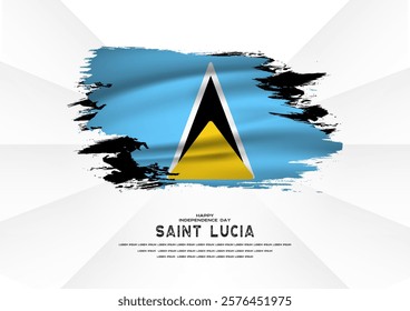 Happy Independence Day SAINT LUCIA, SAINT LUCIA flag