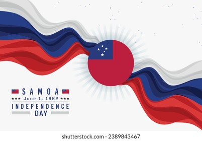 Happy Independence Day of Samoa with Flag