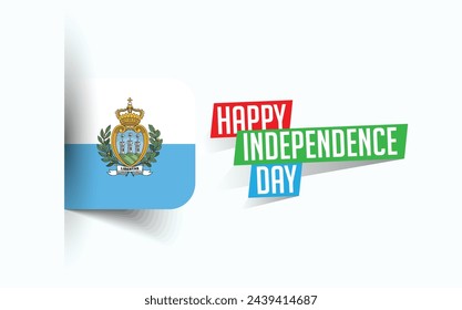 Happy Independence Day of San Marino Vector illustration, national day poster, greeting template design, EPS Source File
