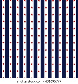 Happy Independence Day seamless pattern vector. Memorial day. 4th of July. Set of American backgrounds. Collection of seamless patterns in traditional red, blue and white colors. USA flag vector.
