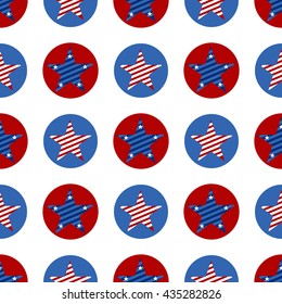 Happy Independence Day seamless pattern vector. Memorial day. 4th of July. Set of American backgrounds. Collection of seamless patterns in traditional red, blue and white colors. USA flag vector.