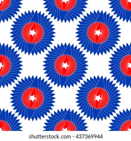Happy Independence Day seamless pattern vector. Memorial day. 4th of July. Set of American backgrounds. Collection of seamless patterns in traditional red, blue and white colors. USA flag vector.