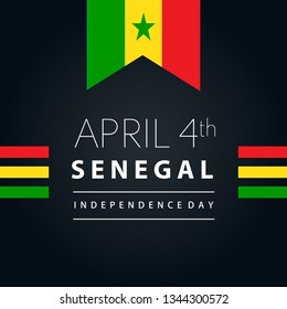 Happy Independence Day Senegal April 4th Concept Vector Illustration Suitable For Greeting Card, Wallpaper, Background, Banner, Poster And Landing Page Website