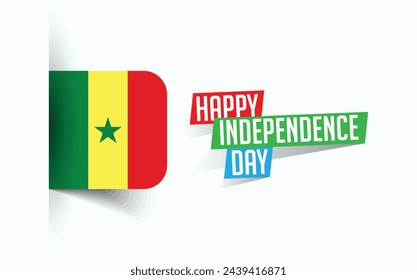 Happy Independence Day of Senegal Vector illustration, national day poster, greeting template design, EPS Source File
