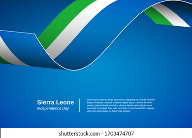 Happy independence day of Sierra Leone. Modern waving flag banner background. Greeting patriotic nation vector