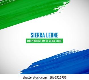 Happy independence day of Sierra Leone with classic watercolor splash background