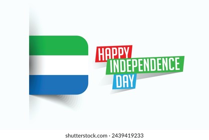 Happy Independence Day of Sierra Leone Vector illustration, national day poster, greeting template design, EPS Source File