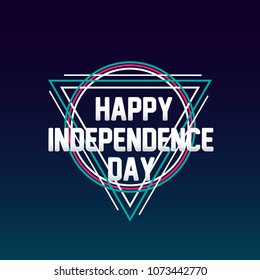 happy independence day, sign or label text for holiday or event poster