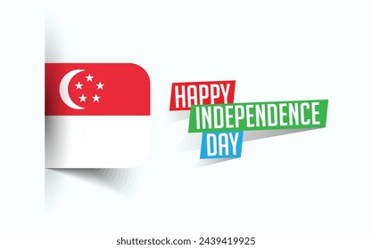 Happy Independence Day of Singapore Vector illustration, national day poster, greeting template design, EPS Source File
