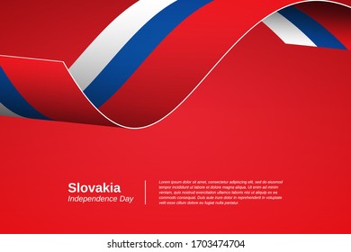 Frohe Unabhängigkeit Tag der Slowakei. Kreativ schwingende Flagge Banner-Hintergrund. Grußwort-Vektorillustration